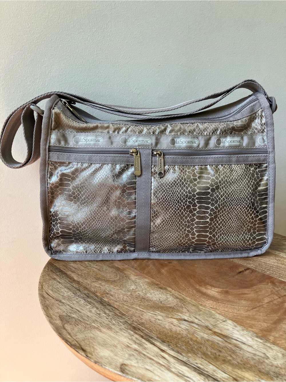 LeSportSac | Deluxe Everyday Crossbody Bag Silver Metallic Snake